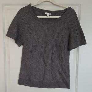 H&M Women's Short Sleeve Knit Top - Gray